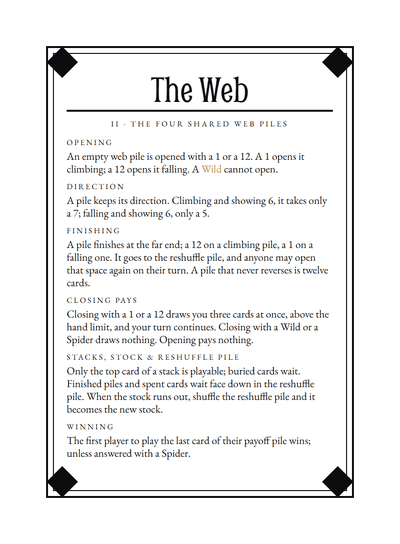 Rules card II